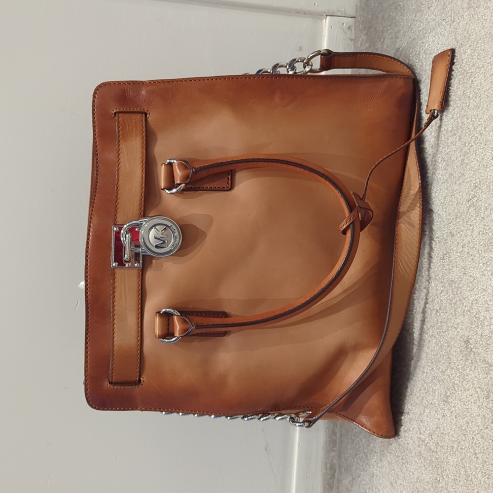 Michael Kors Two Toned Brown Leather Shoulder Bag